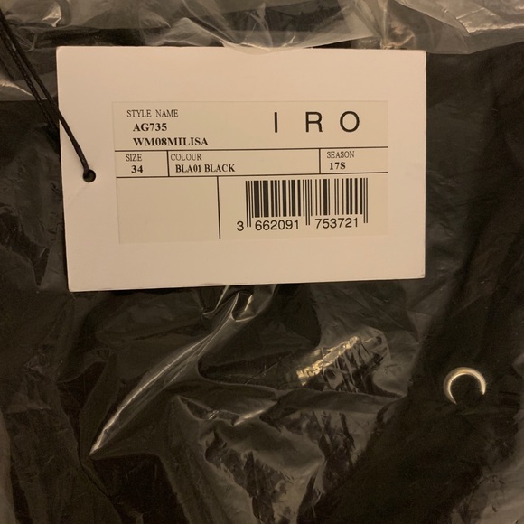 NWT IRO Milisa Black Distressed Bomber Jacket S - Picture 2 of 7